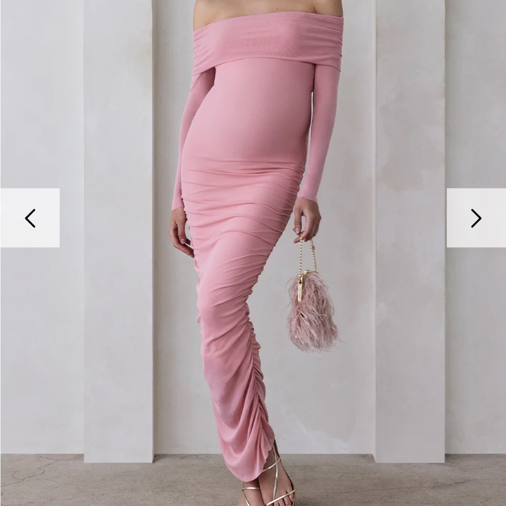 Bumpsuit Off The Shoulder Soft Mesh Dress